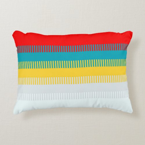 Red Blue Yellow White Gray Abstract Unique Pattern Decorative Pillow