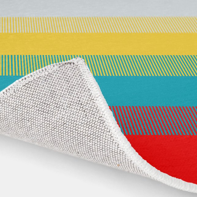 Red Blue Yellow White Gray Abstract Unique Pattern Runner (Indoor)