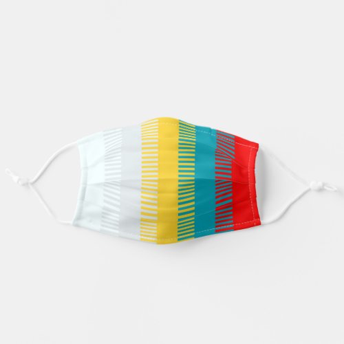 Red Blue Yellow White Gray Chic Unique Pattern Adult Cloth Face Mask