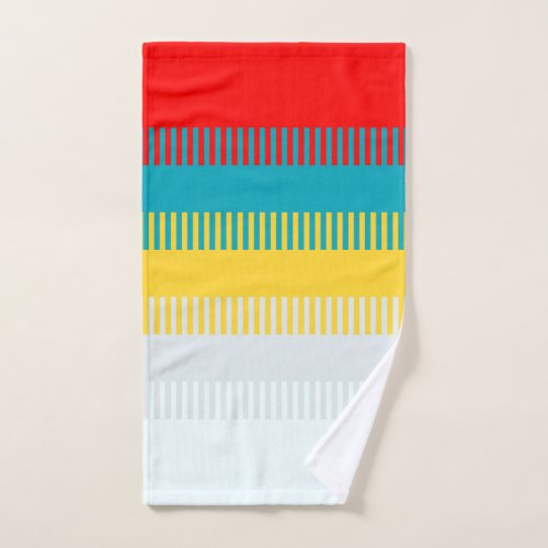 Red Blue Yellow White Gray Chic Unique Pattern Hand Towel