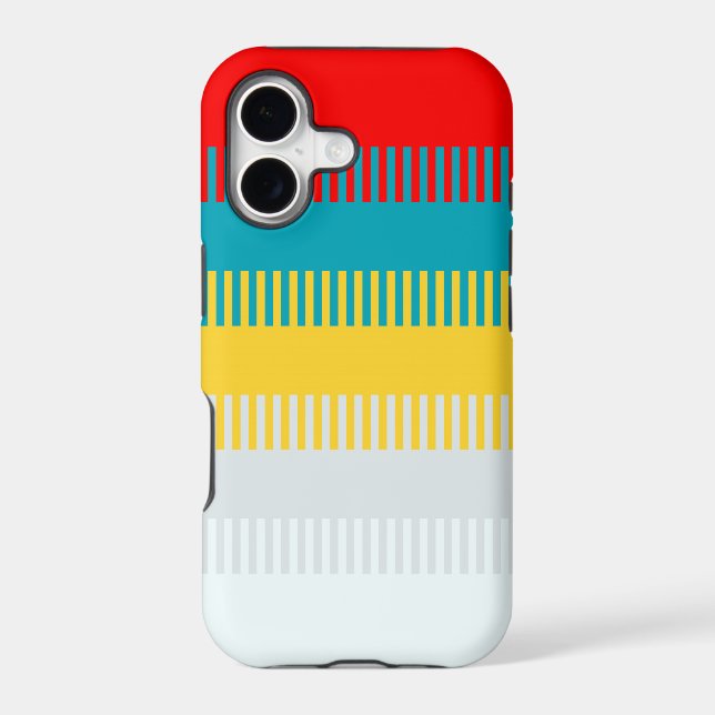 Red Blue Yellow White Gray Chic Unique Pattern Iphone Case (Back)