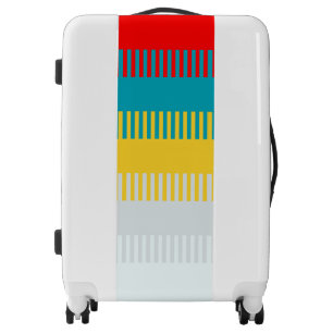 Red Blue Yellow White Gray Chic Unique Pattern Luggage