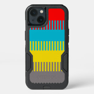 Red Blue Yellow White Gray Chic Unique Pattern iPhone 13 Case