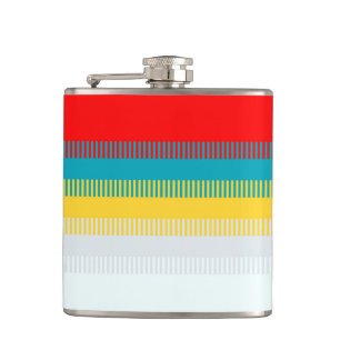Red Blue Yellow White Grey Abstract Unique Pattern Flask
