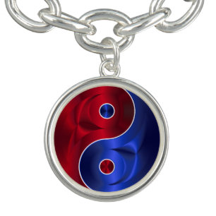 red blue yin yang bracelet