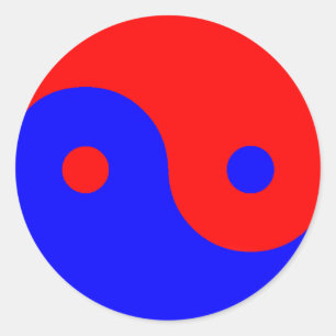 Red Blue Yin Yang Classic Round Sticker
