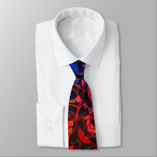 Red, Blues Colorful Abstract Neck Tie