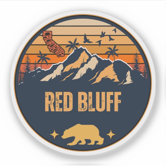 Red Bluff, California Sticker (Front)
