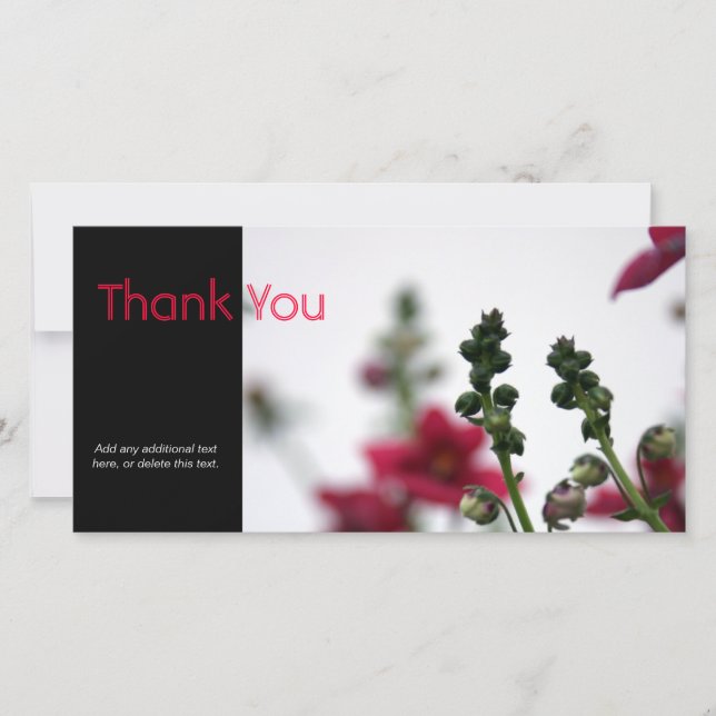 Red blur Floral Photography Red Flowers Thank You Card (Front)