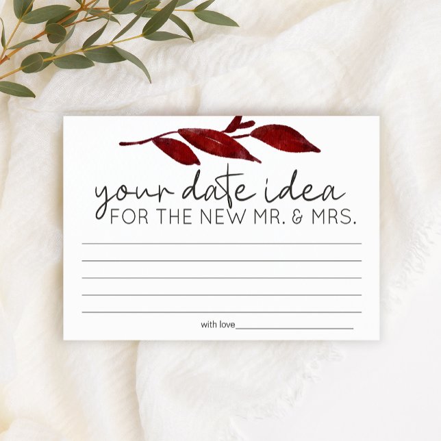 Red Blush Floral Roses Date Night Idea Shower Game Stationery (Creator Uploaded)
