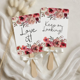 Red Blush Floral Roses Say Yes To The Dress Hand Fan