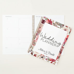 Red Blush Floral Roses Wedding Planner