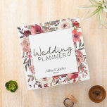Red Blush Floral Roses Wedding Planner 3 Ring Binder<br><div class="desc">Watercolor Red and Blush Floral.    Matching items to complete your event collection are available in our Zazzle store!</div>