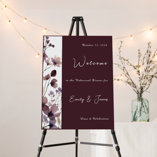 Red Blush Floral Wedding Elegant  Foam Board
