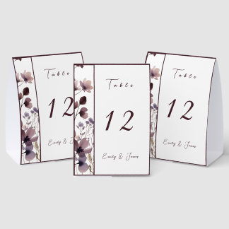 Red Blush Floral Wedding Elegant Paper Table Tent