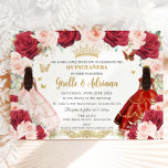 Red Blush Pink Floral Twins Gold Quinceañera Invitation<br><div class="desc">Our enchanting red and blush floral twin girls quinceañera invitation captures the essence of elegance and grace. Delicate blush and vibrant red florals adorn the border, framing the centerpiece: two elegant young women, each radiant in their blush and red ball gowns. This invitation exudes timeless beauty, perfectly capturing the essence...</div>