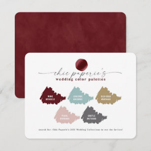 Red & Blush Pink Winter Wedding Color Palette Card