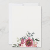 RED BLUSH ROSE FLORA DRIVE BY BRIDAL SHOWER INVITE (Back)