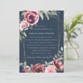 RED BLUSH ROSE NAVY DRIVE BY BRIDAL SHOWER INVITE (Standing Front)