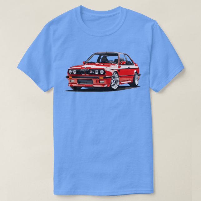 Red Bmw M3 E30 T-Shirt (Design Front)