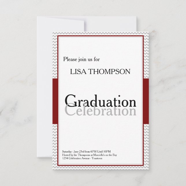 Red Board Graduation Celebration Invitation Card (Front)