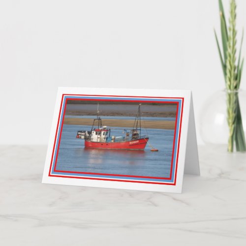Red Boat Greetings Card