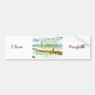 Red Boat in Mundesley, Norfolk Bumper Sticker