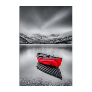 Red Boat Minimalist Acrylic Wall Art