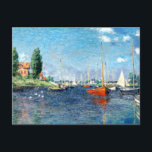 Red Boats, Argenteuil, by Claude Monet, Postcard<br><div class="desc">Claude Monet fine art colorful painting - Red Boats,  Argenteuil,  France</div>