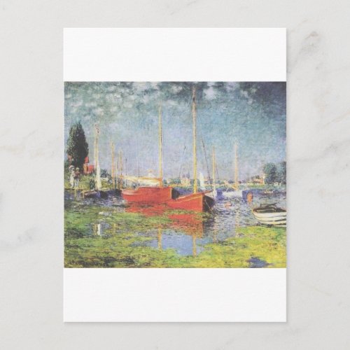 Red Boats Argenteuil Claude Monet Postcard