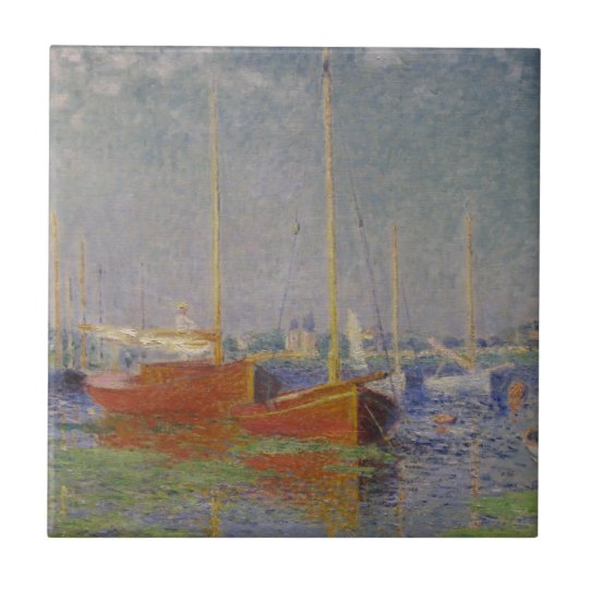 Red Boats at Argenteuil by Claude Monet Ceramic Tile | Zazzle.com