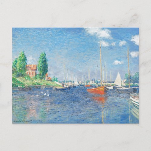 Red Boats at Argenteuil by Monet Postcard