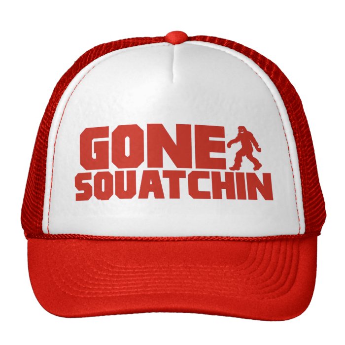 Red Bobo GONE SQUATCHIN Hat Finding Bigfoot