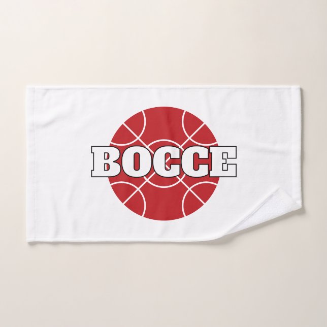 Red Bocce Ball Design custom hand towel gift (Hand Towel)
