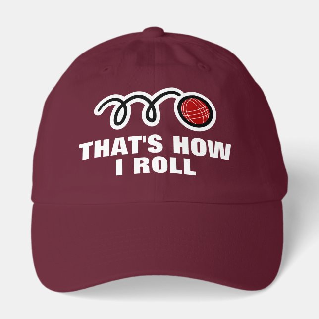 Red bocce ball hat for bocci lovers (Front)