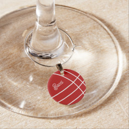 Red bocci ball custom wine charms for glasses
