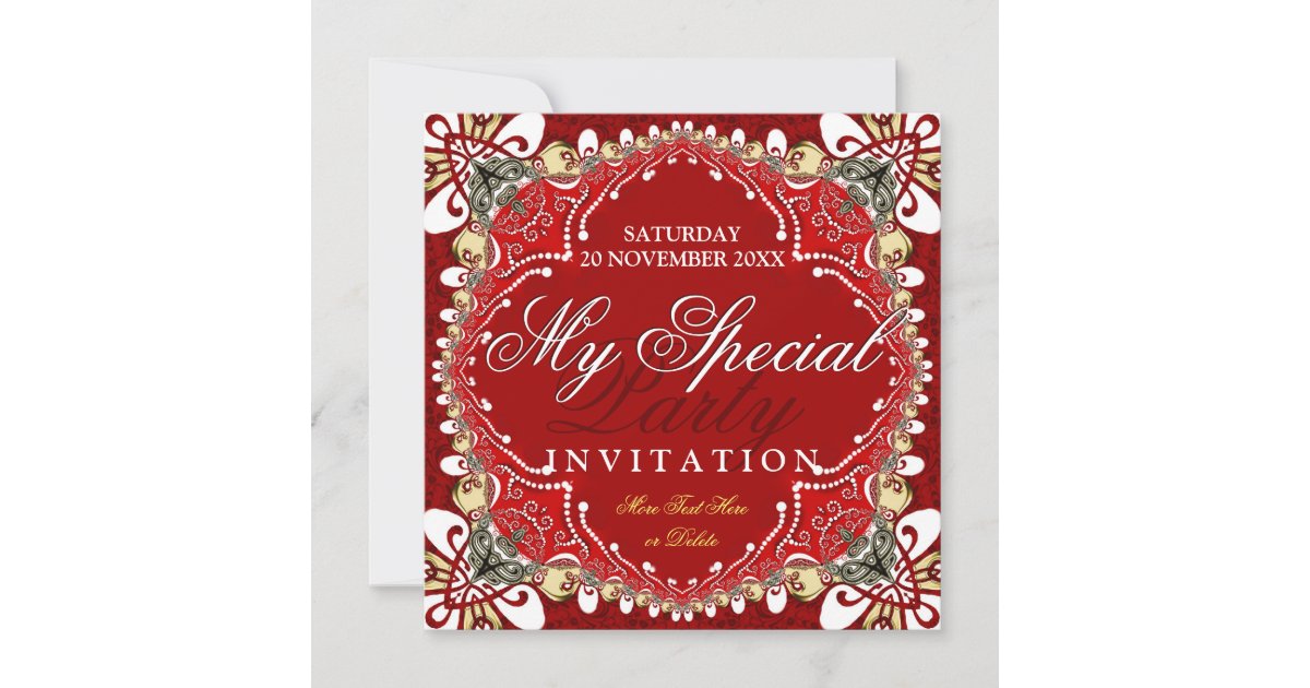 Red Bohemian Special Party Invitation | Zazzle