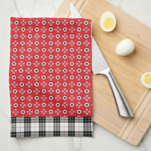 Red Boho Bandana Print Kitchen Towel