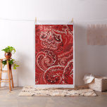 Red Boho Chic Retro Hippy Paisley Bandanna Fabric
