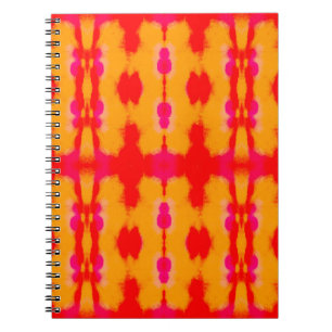 Red Boho fashion. Persian Carpet. Watercolor Layer Notebook
