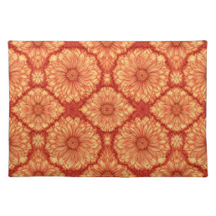 RED BOHO FLORAL PATTERN CLOTH PLACEMAT