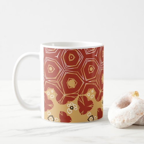 Red Boho Geometric Abstract 2 Coffee Mug