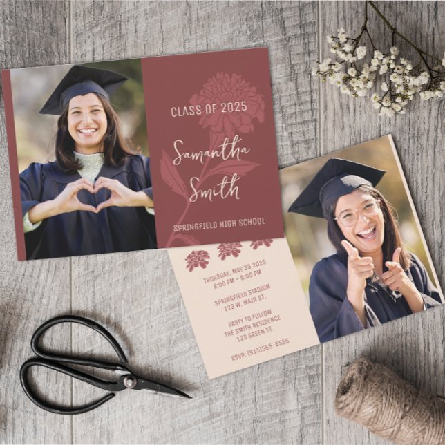 Red Boho Photo Invitation (Creator Uploaded)