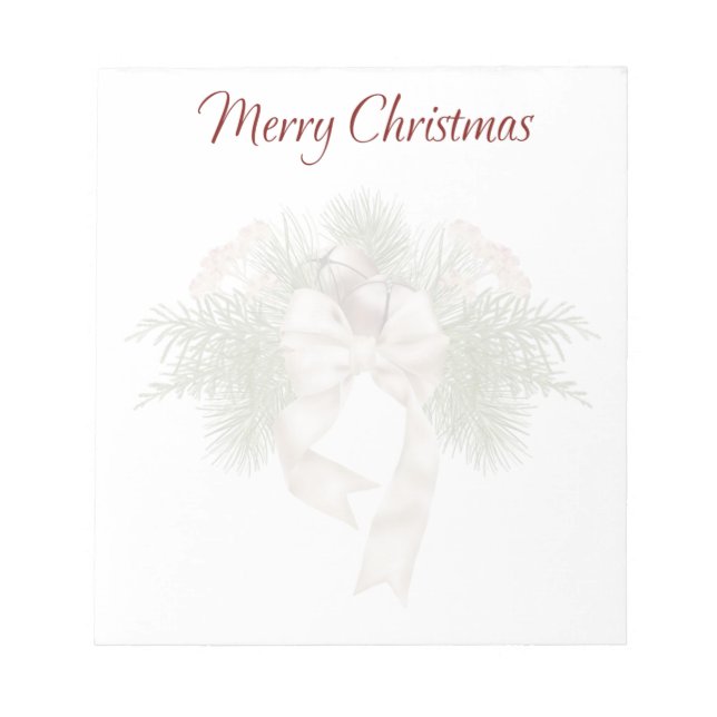 Red Boho Watercolor Merry Christmas Notepads (Front)