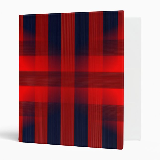 Red Bokeh Buffalo Plaid  3 Ring Binder (Front/Inside)