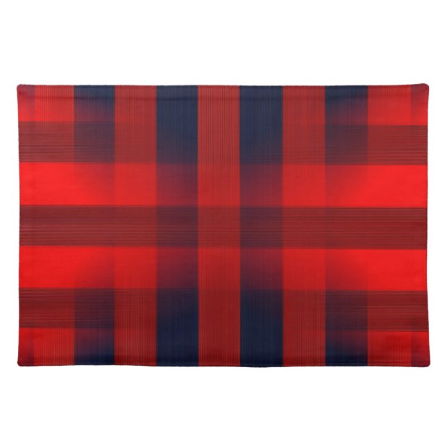 Red Bokeh Buffalo Plaid Cloth Placemat (Front)