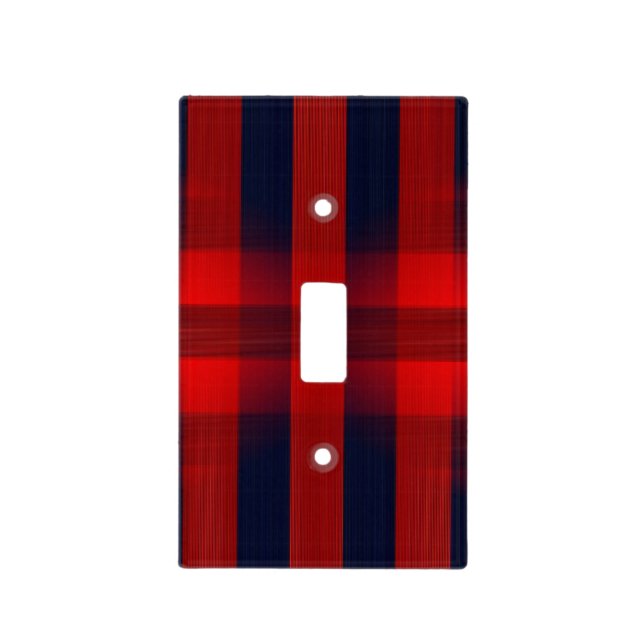 Red Bokeh Buffalo Plaid Light Switch Cover (Front)