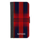 Red Bokeh Buffalo Plaid Personalised iPhone 8/7 Wallet Case