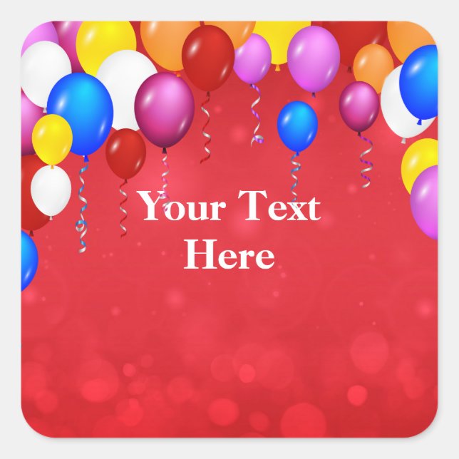 Red Bokeh Design TEMPLATE Square Sticker (Front)