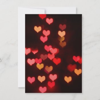 Red Bokeh Valentine Hearts Holiday Card by Funkyworm at Zazzle